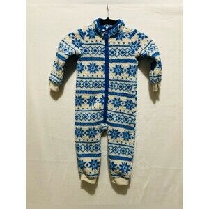 Carter's 24M Baby Boy Blue Nordic Snowflake Sherpa Fleece One-Piece Pajama Pram